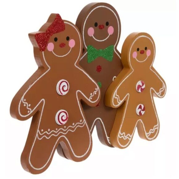 Wood Gingerbread Family Festive Gingerbread Man Decor Set - Picture 3 of 4